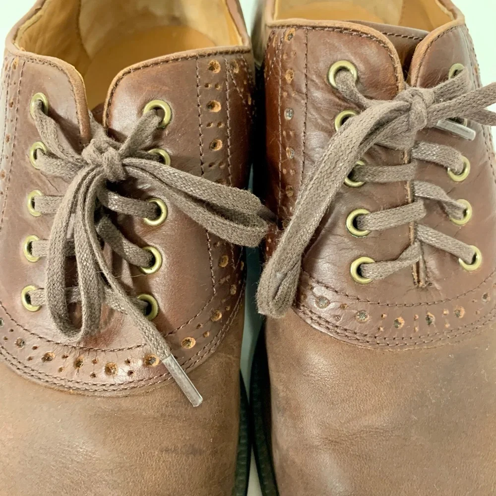 Johnston‎ & Murphy Saddle Oxford Shoe Men Sz 10.5 M Brown Leather Comfort Work